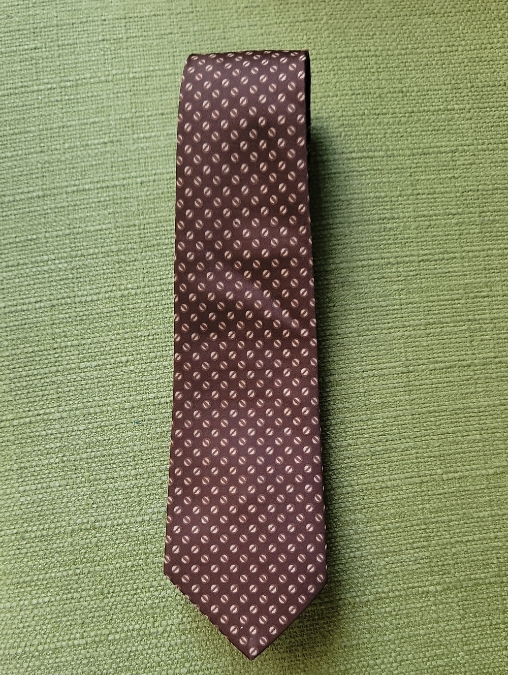 Christian Dior Classic Vintage Men's Brown Patterned Silk Tie - Brown